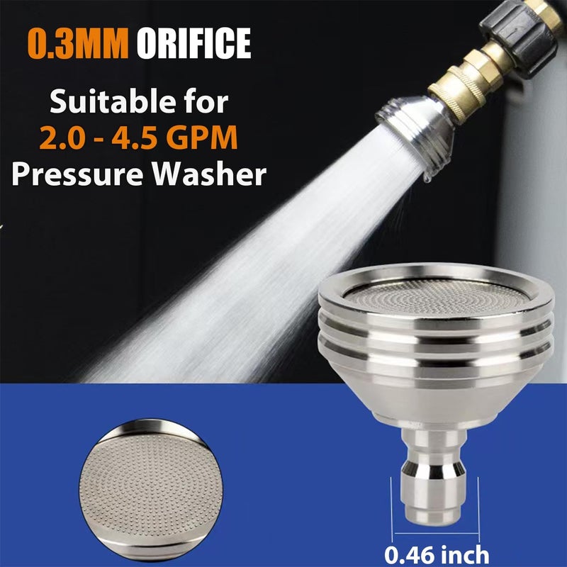 Solivede Stainless Steel Pressure Washer Nozzle Tips Soft Wash Gun Shower Nozzle with Large Spray Head, 1/4'' Quick Connect Adapter for Pressure Washer Gun Car Washing, Tire Detailing, Garden Watering - Image 3